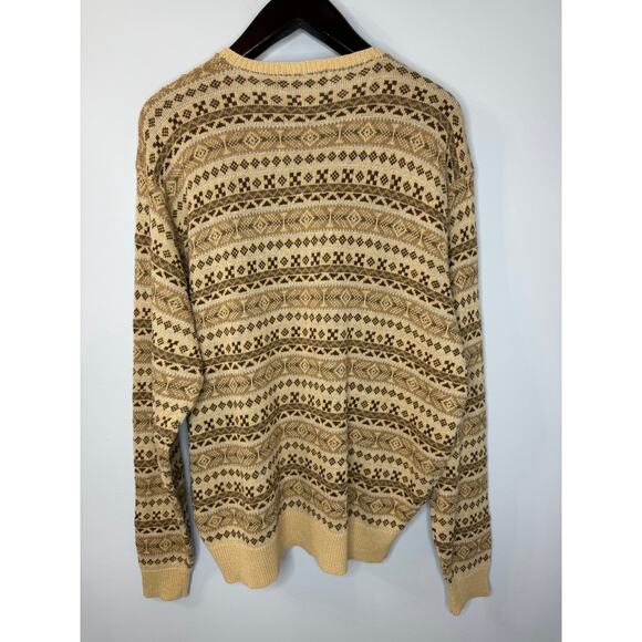 Polo Ralph Lauren Vintage 90’s Men’s Fair Isle Linen Silk Cotton Sweater Sz XL - Picture 5 of 13